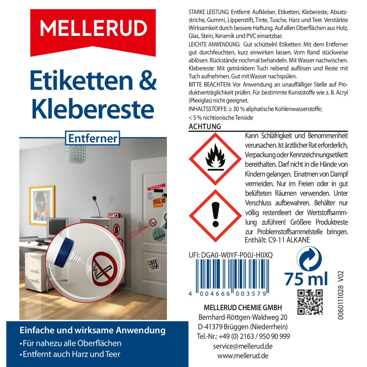 Etiketten & Klebereste Entferner 75 ml