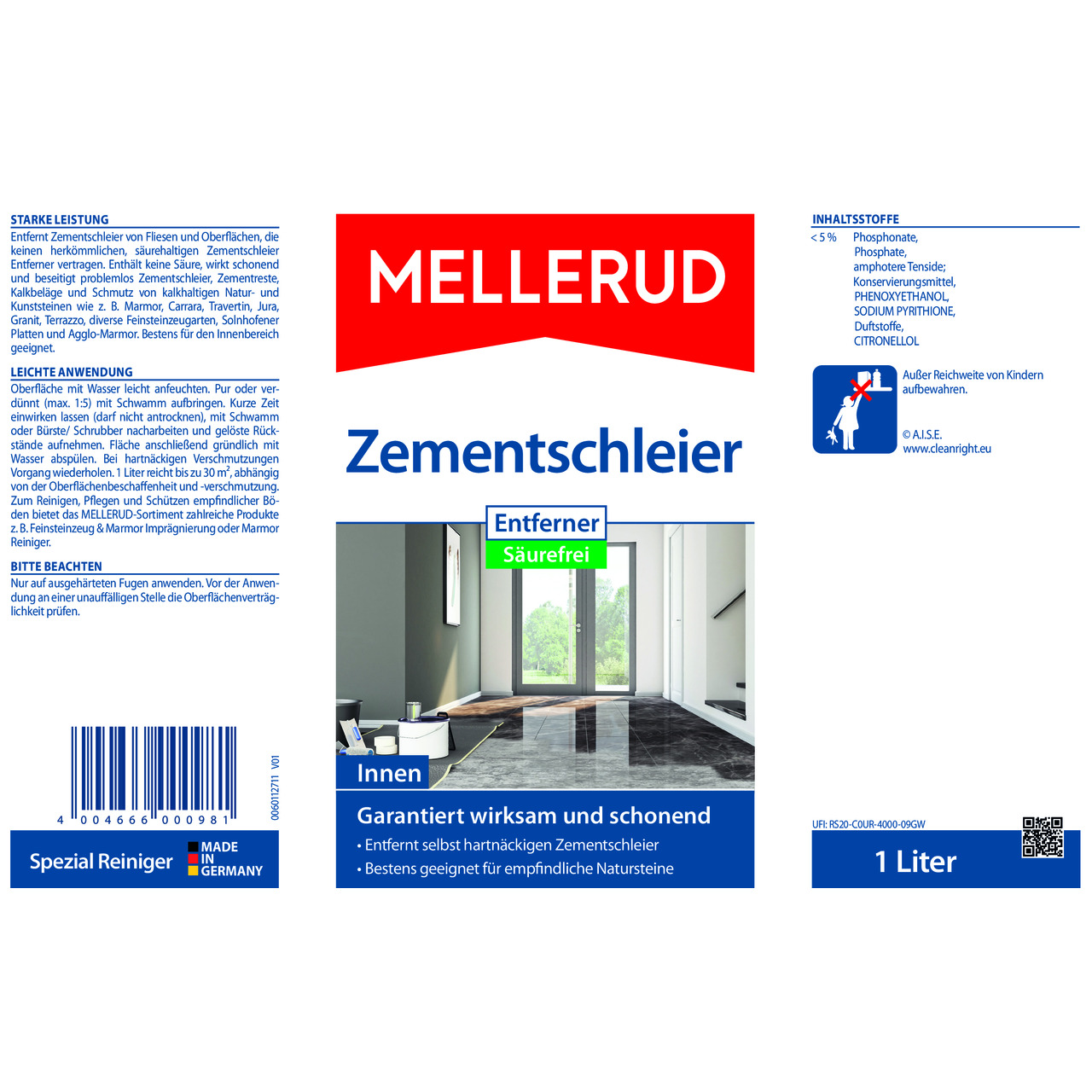 Zementschleier Entferner Säurefrei 1,0 l