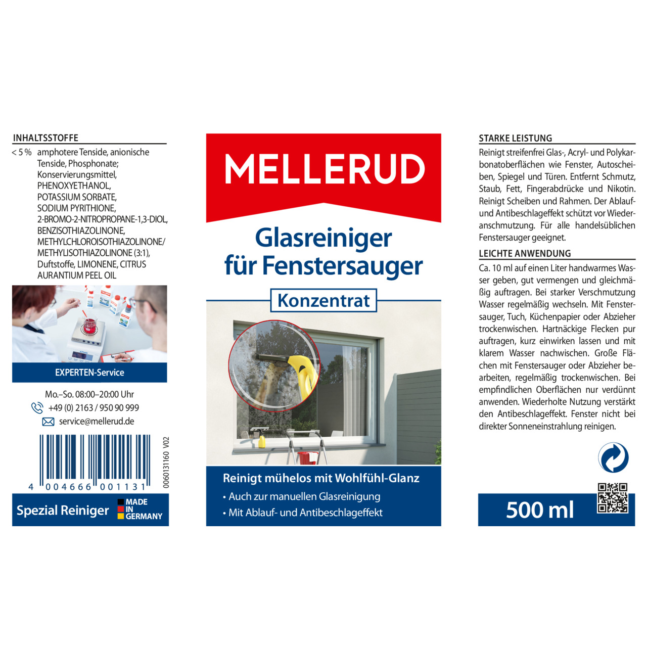Glasreiniger für Fenstersauger Konzentrat 0,5 l