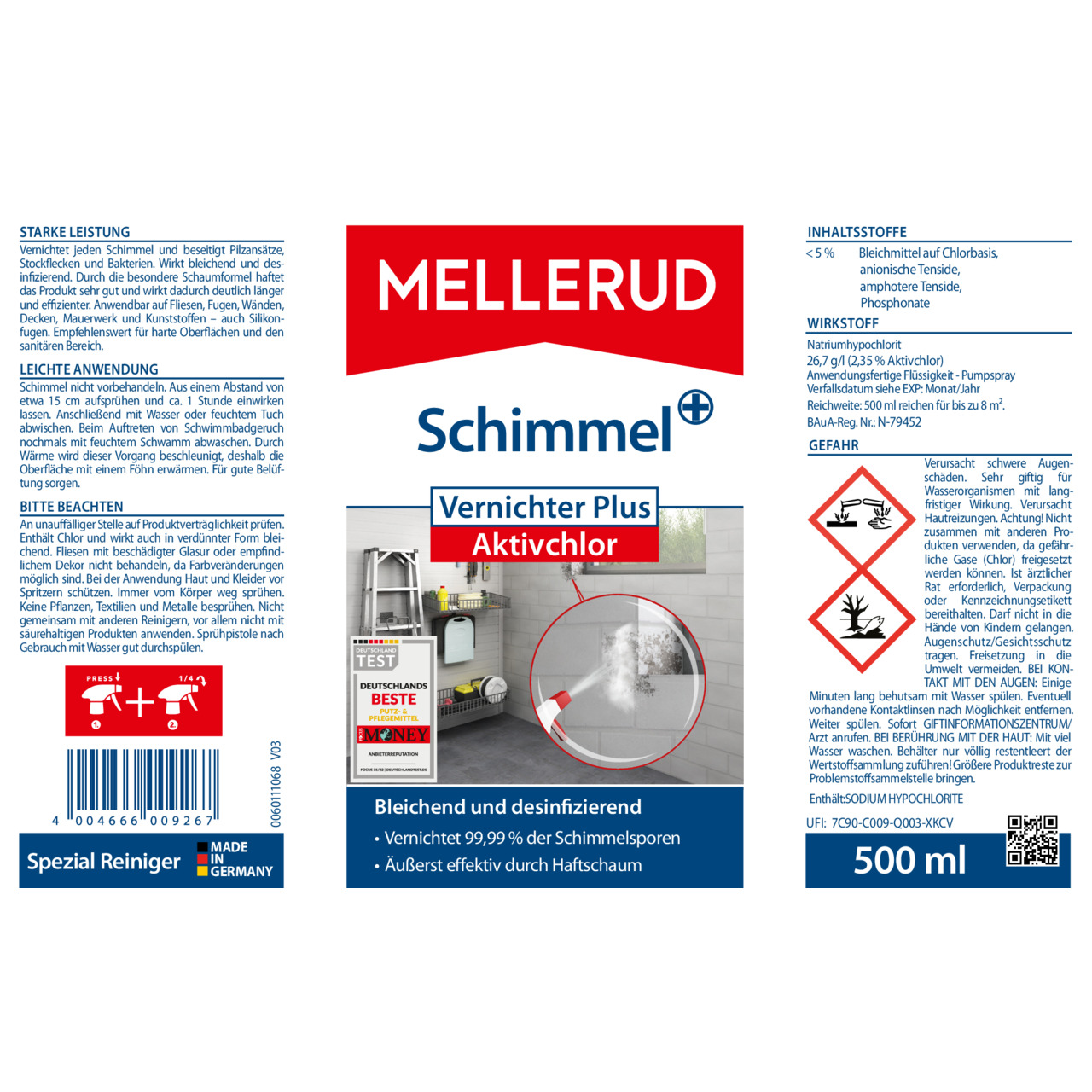 Schimmel Vernichter Plus Aktivchlor 0,5 l