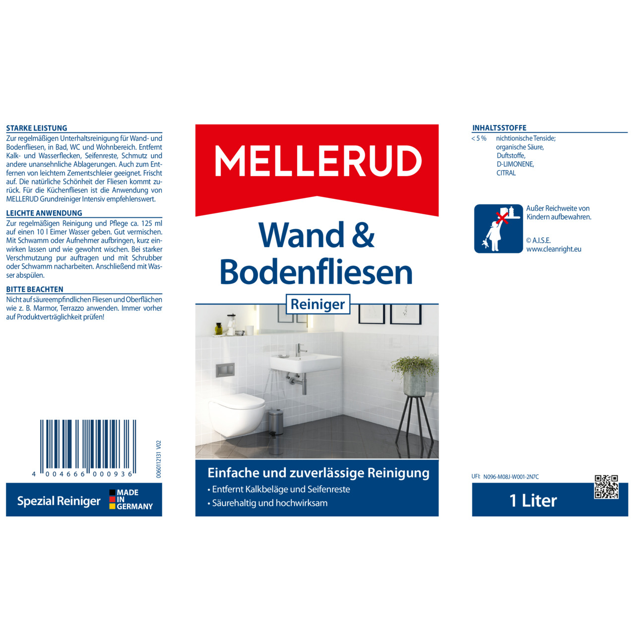 Wand & Bodenfliesen Reiniger 1,0 l