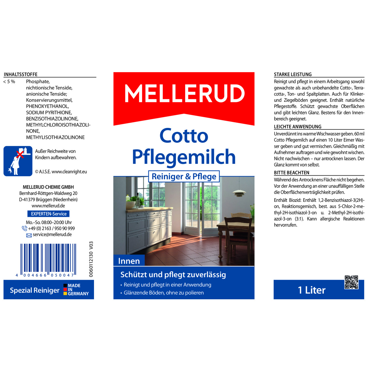 Cotto Pflegemilch Reiniger & Pflege 1,0 l