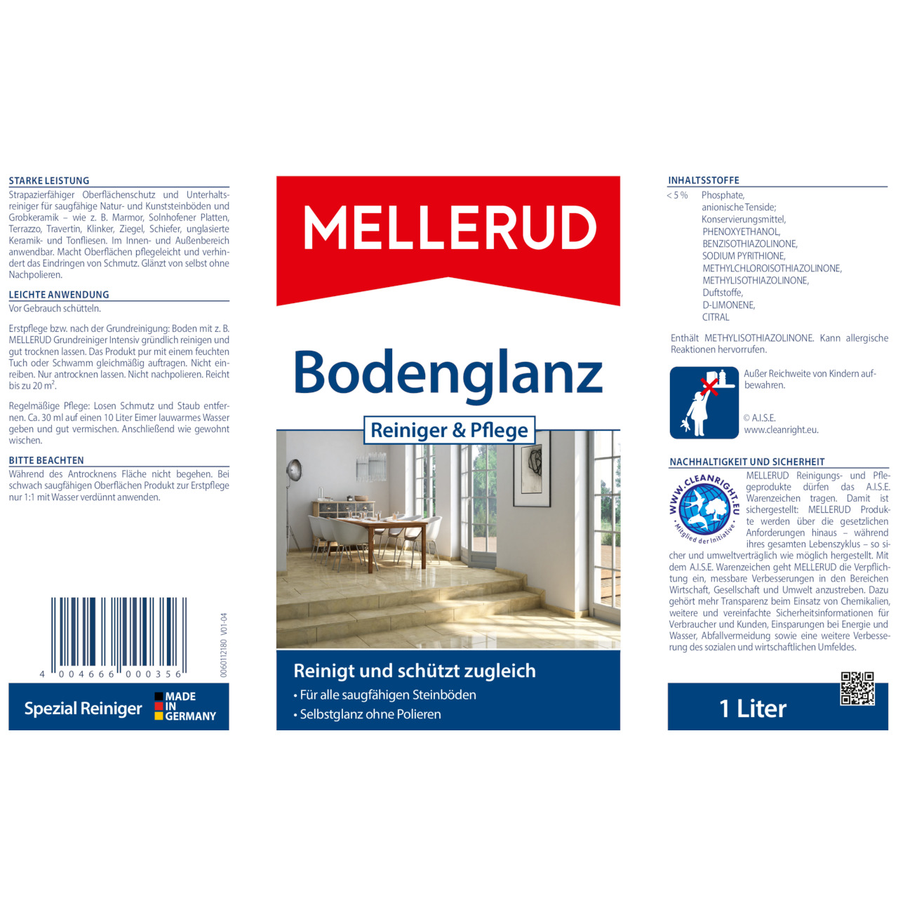 Bodenglanz Reiniger & Pflege 1,0 l
