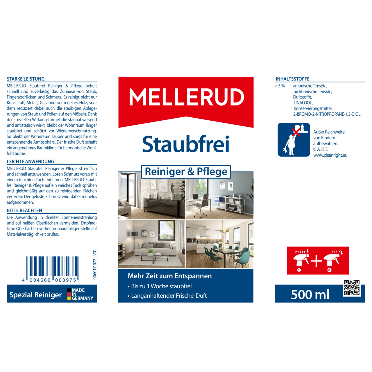 Staubfrei Reiniger & Pflege 0,5 l