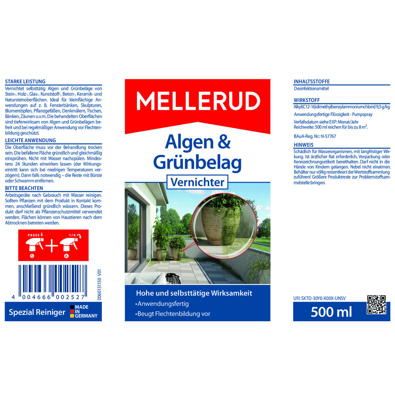 Algen & Grünbelag Vernichter 0,5 l