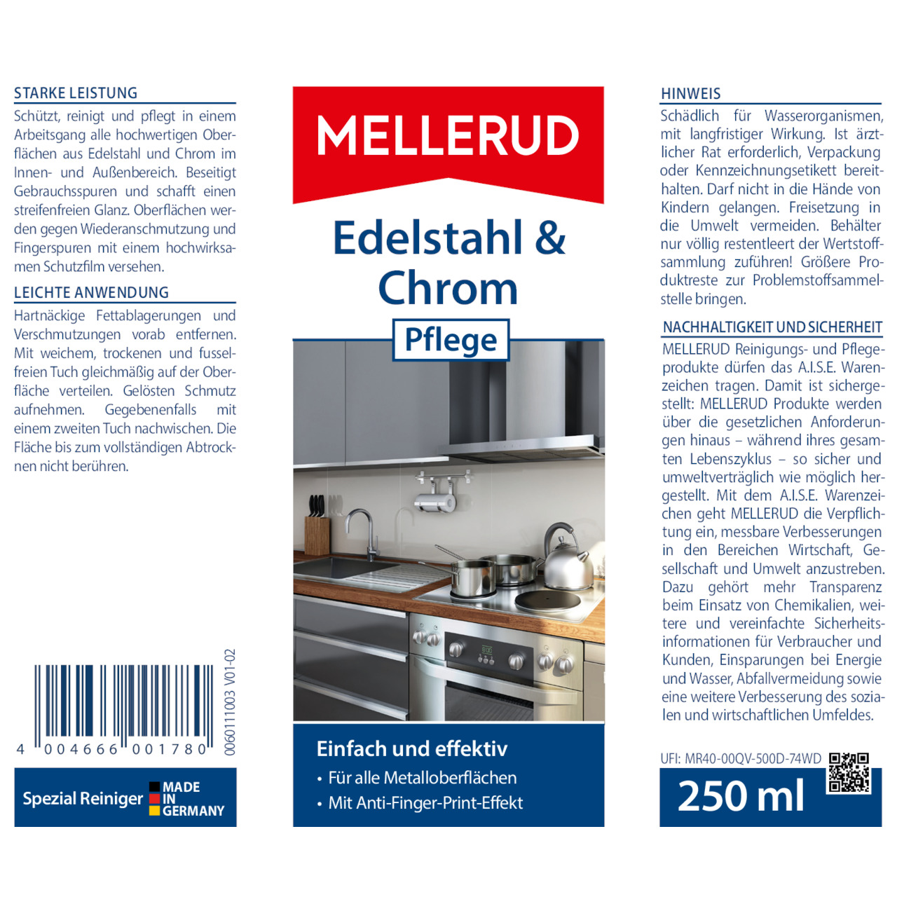 Edelstahl & Chrom Pflege 0,25 l
