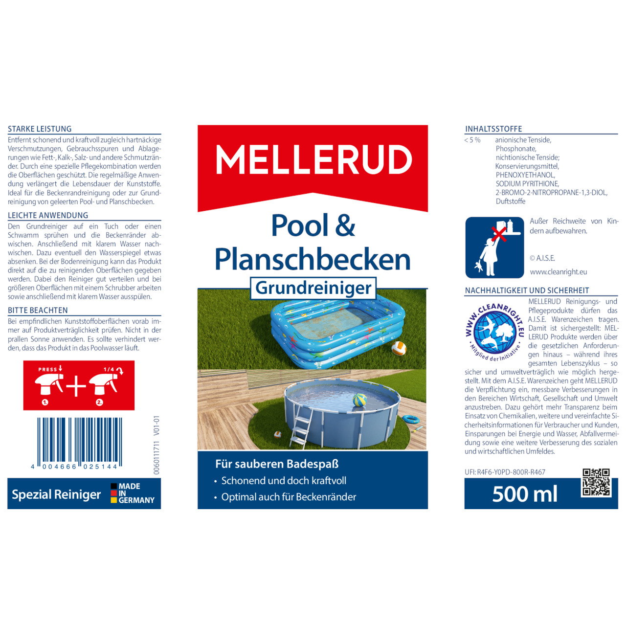 Pool & Planschbecken Grundreiniger 0,5 l