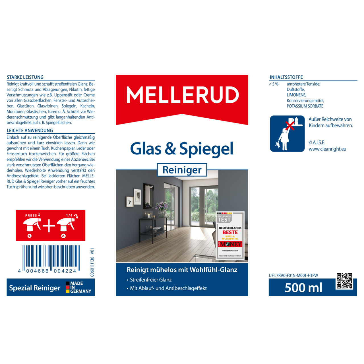 Glas & Spiegel Reiniger 0,5 l