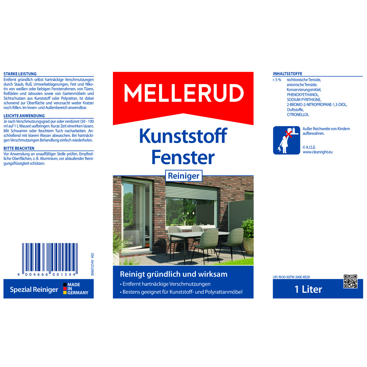 Kunststoff Fenster Reiniger 1,0 l