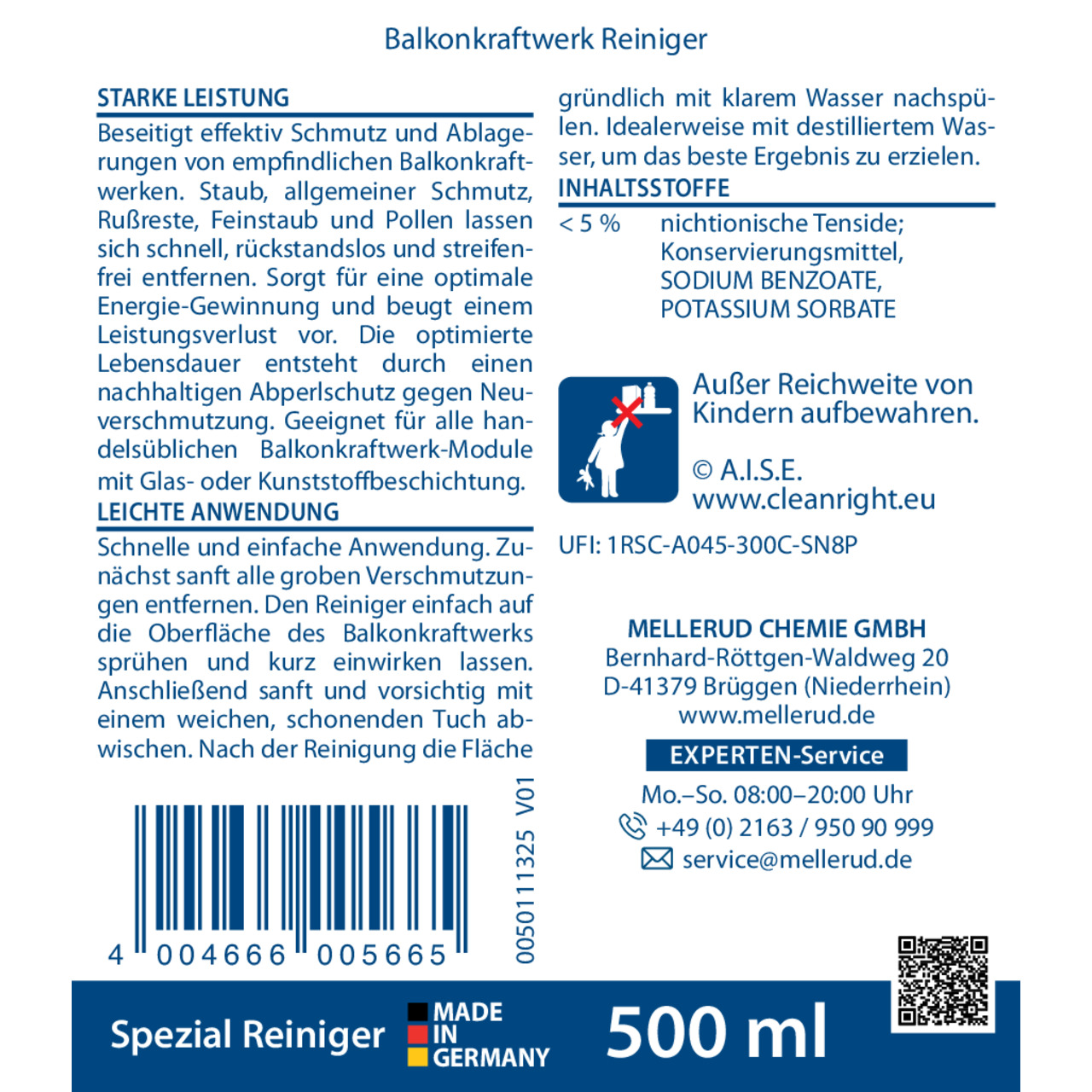 Balkonkraftwerk Reiniger 0,5 l