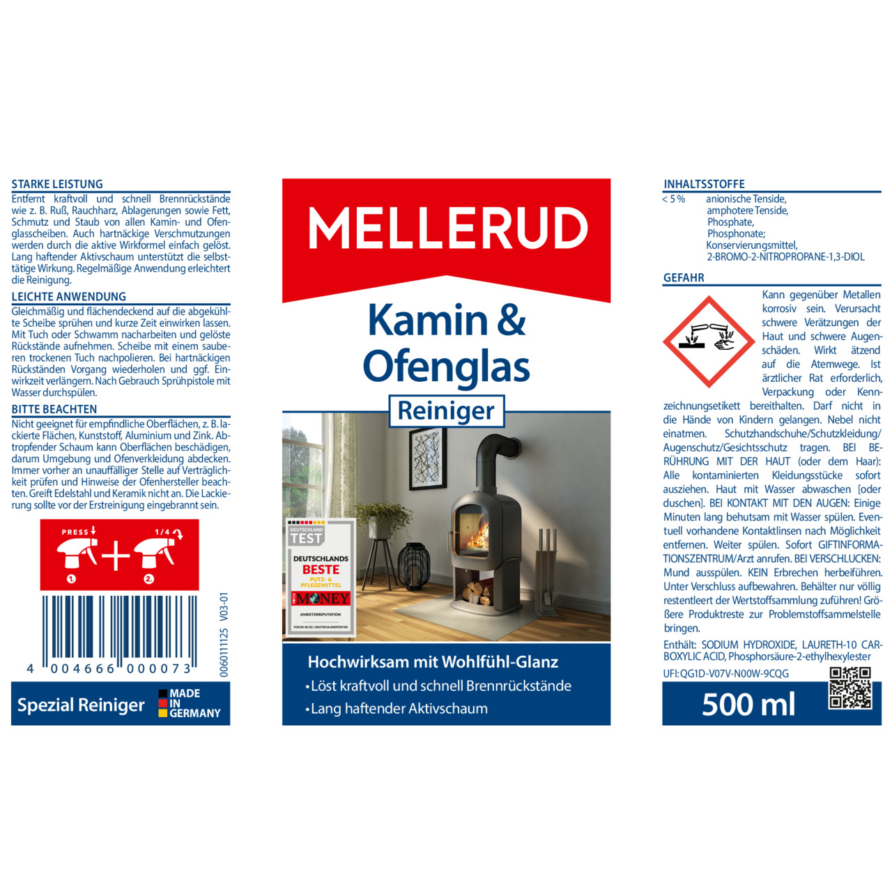 Kamin & Ofenglas Reiniger 0,5 l