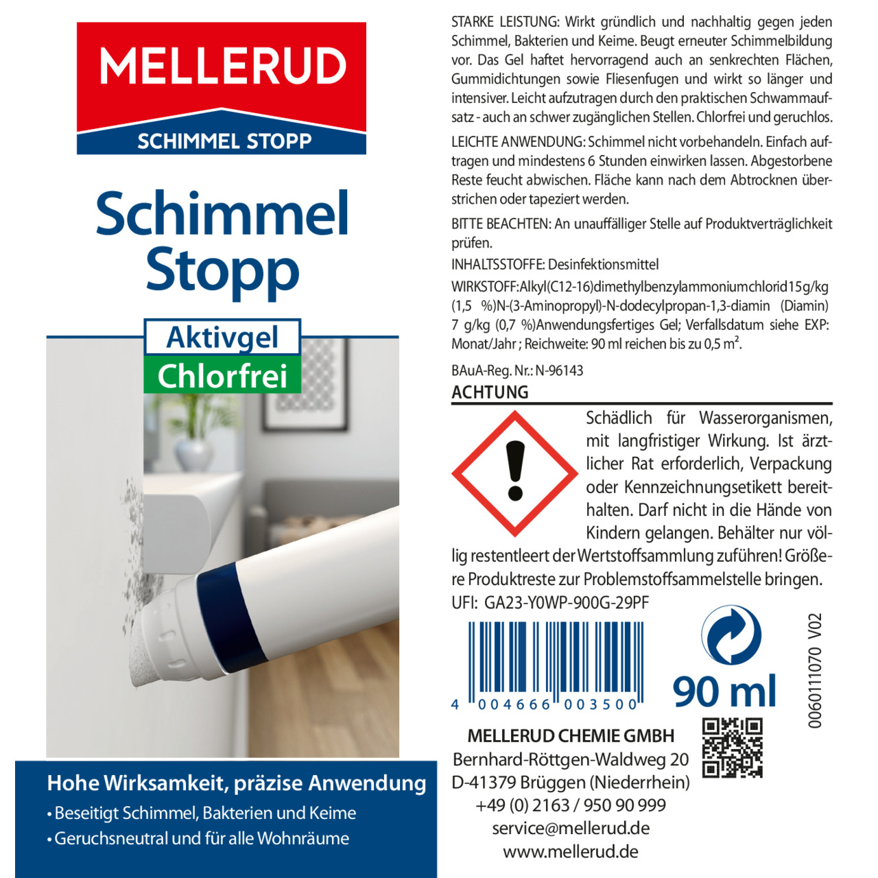 Schimmel Stopp Aktivgel Chlorfrei 90 ml