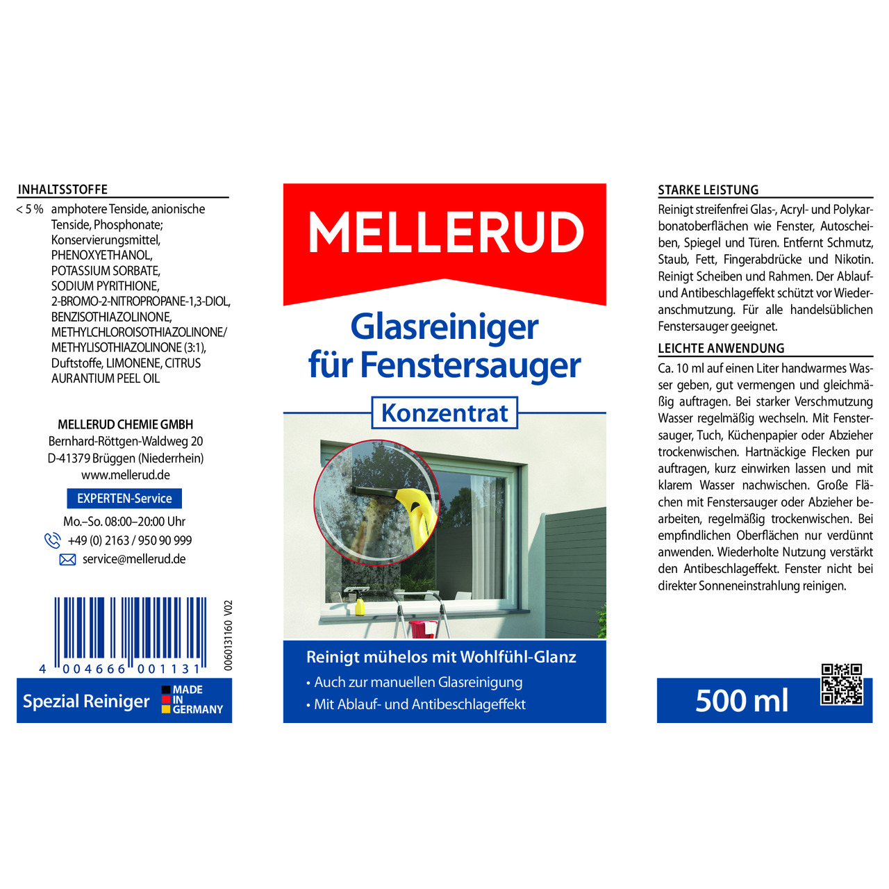 Glasreiniger für Fenstersauger Konzentrat 0,5 l