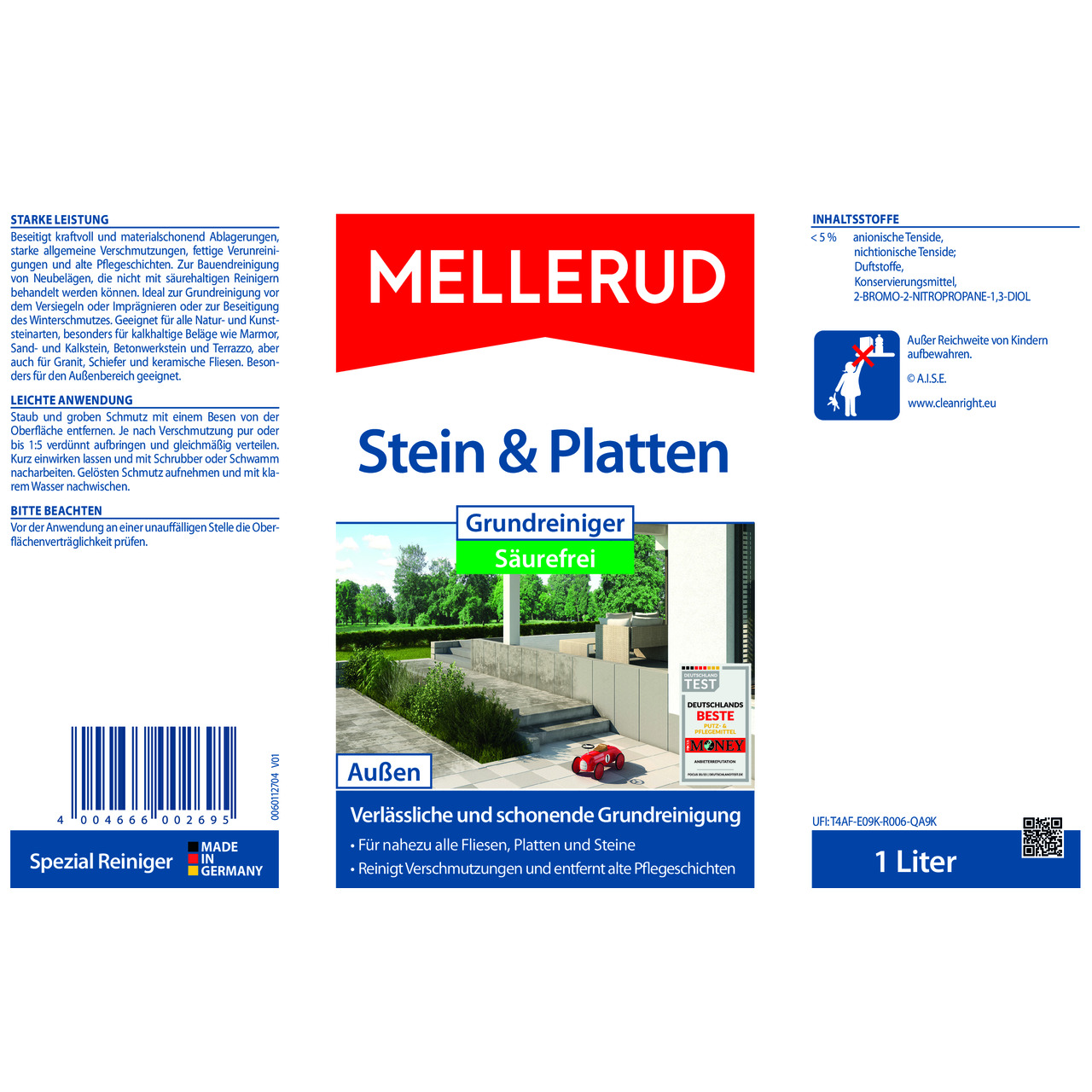 Stein & Platten Grundreiniger Säurefrei 1,0 l