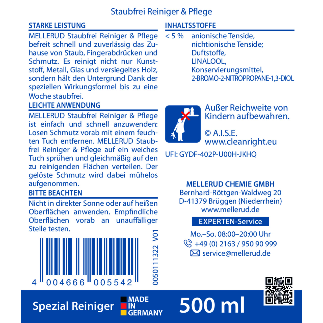 Staubfrei Reiniger & Pflege 0,5 l