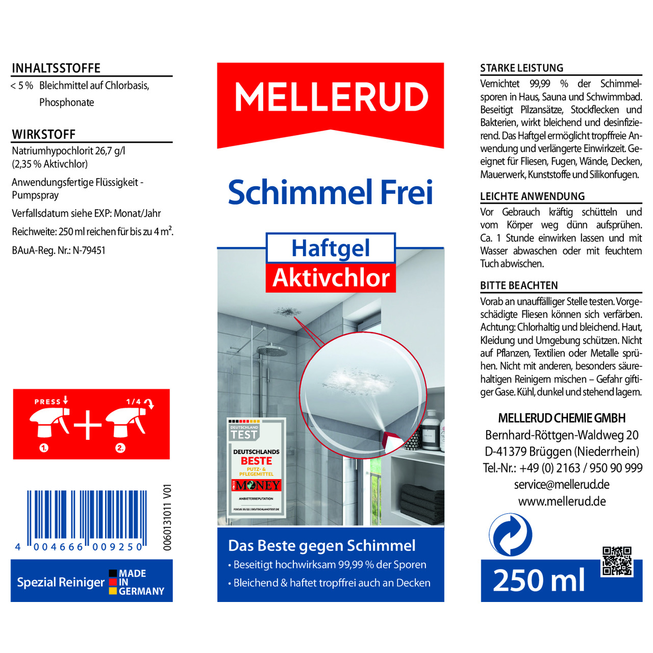 Schimmel Frei Haftgel Aktivchlor 0,25 l