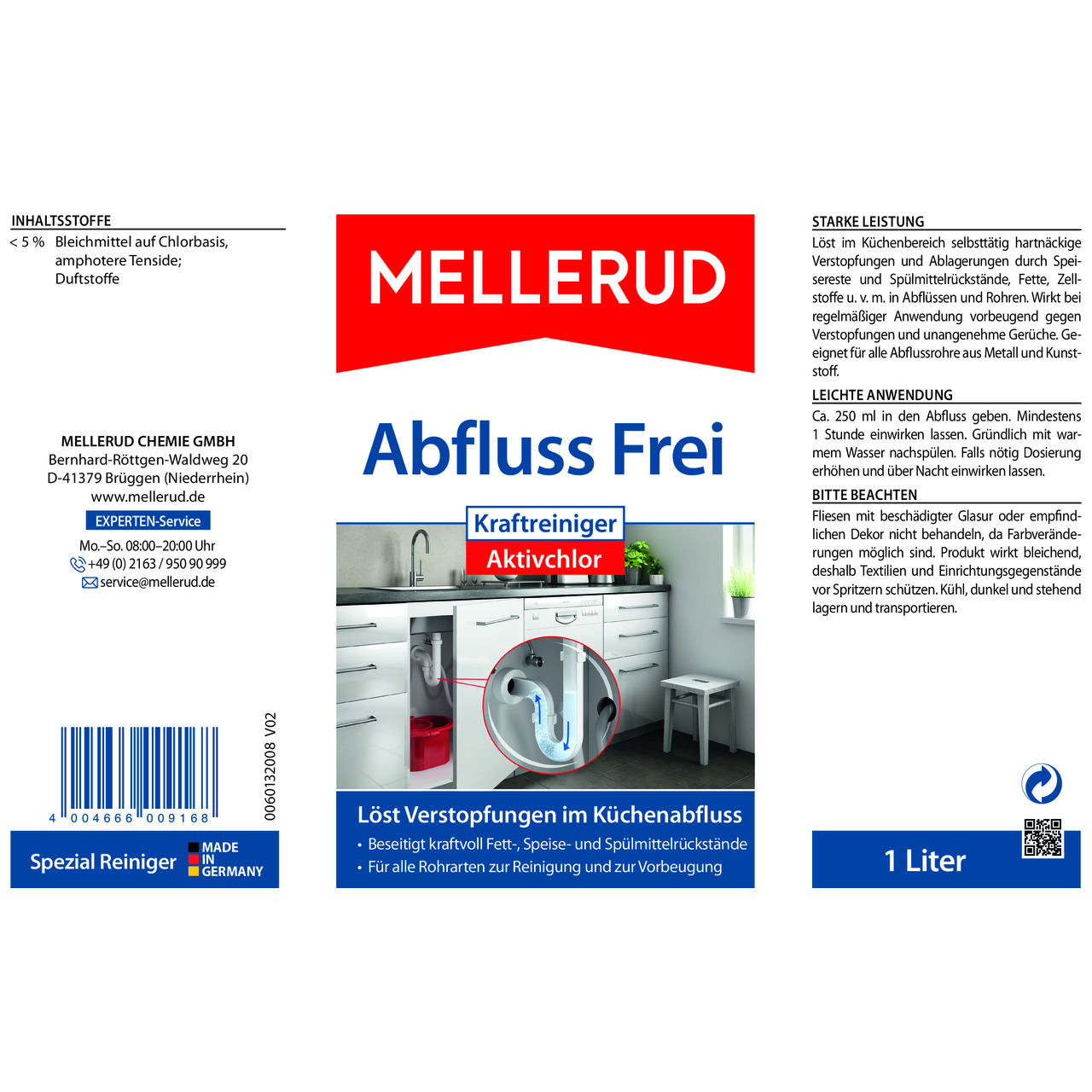 Abfluss Frei Kraftreiniger Aktivchlor 1,0 l