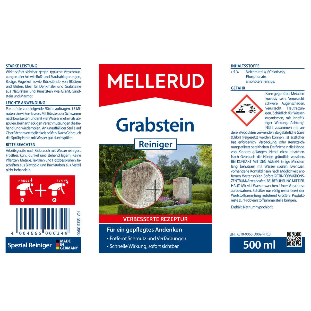 Grabstein Reiniger 0,5 l