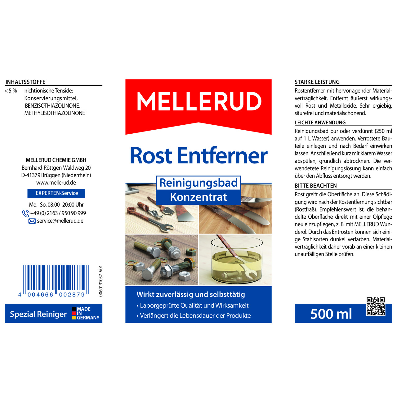 Rost Entferner Reinigungsbad Konzentrat 0,5 l