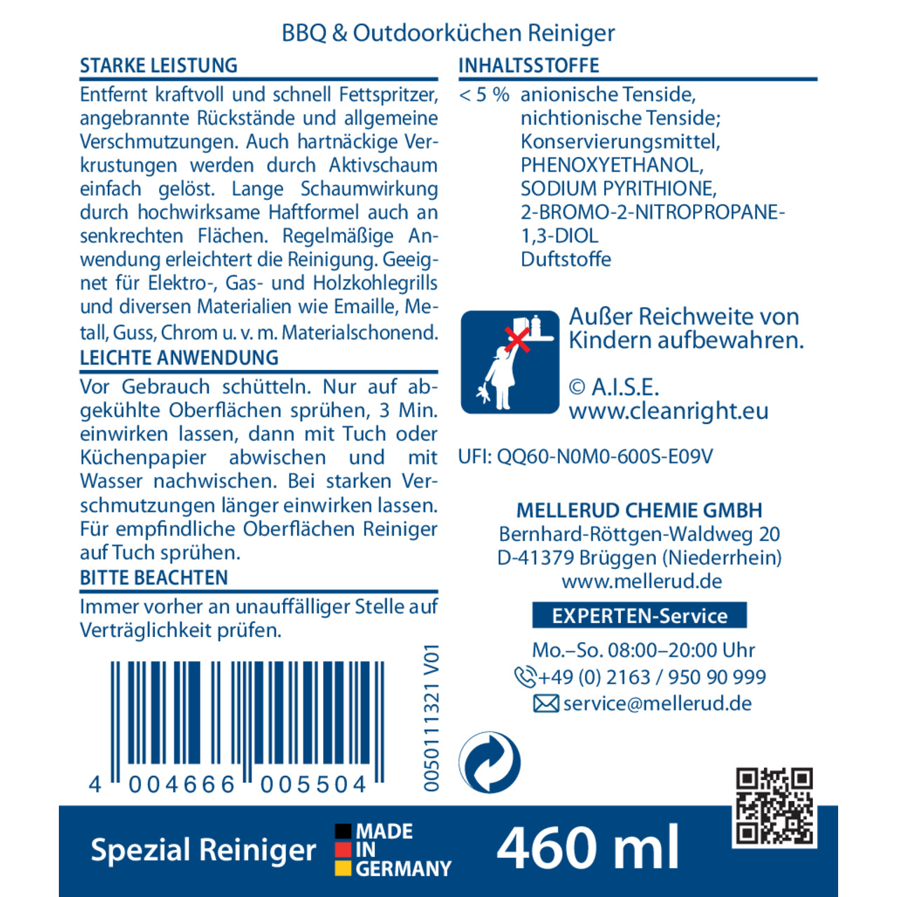 BBQ & Outdoorküchen Reiniger 0,46 l