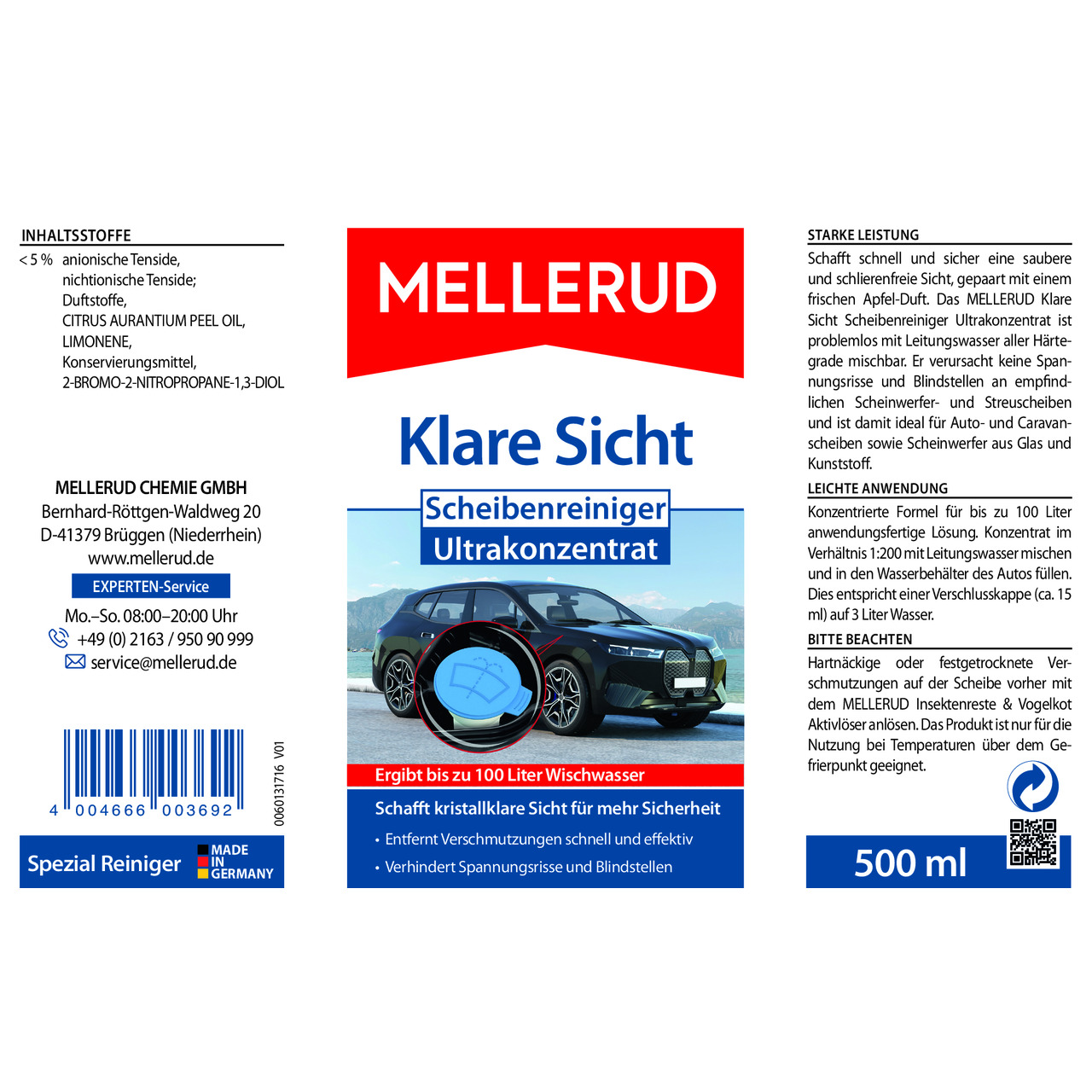 Klare Sicht Scheibenreiniger Ultrakonzentrat 0,5 l