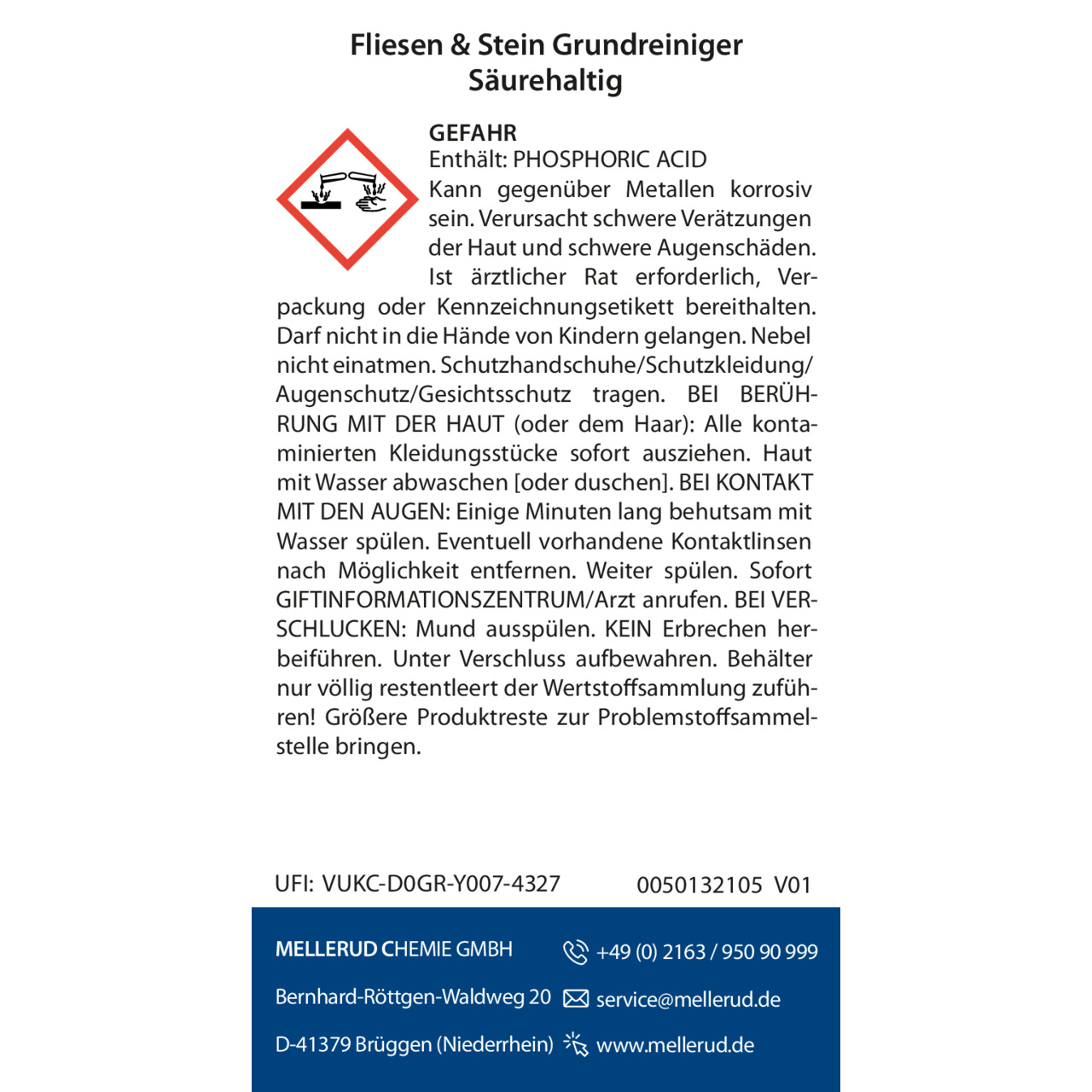 Fliesen & Stein Grundreiniger Säurehaltig 1,0 l