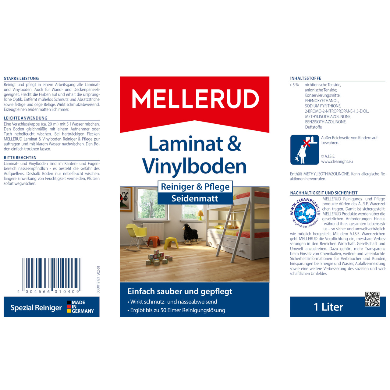 Laminat & Vinylboden Reiniger & Pflege Seidenmatt 1,0 l