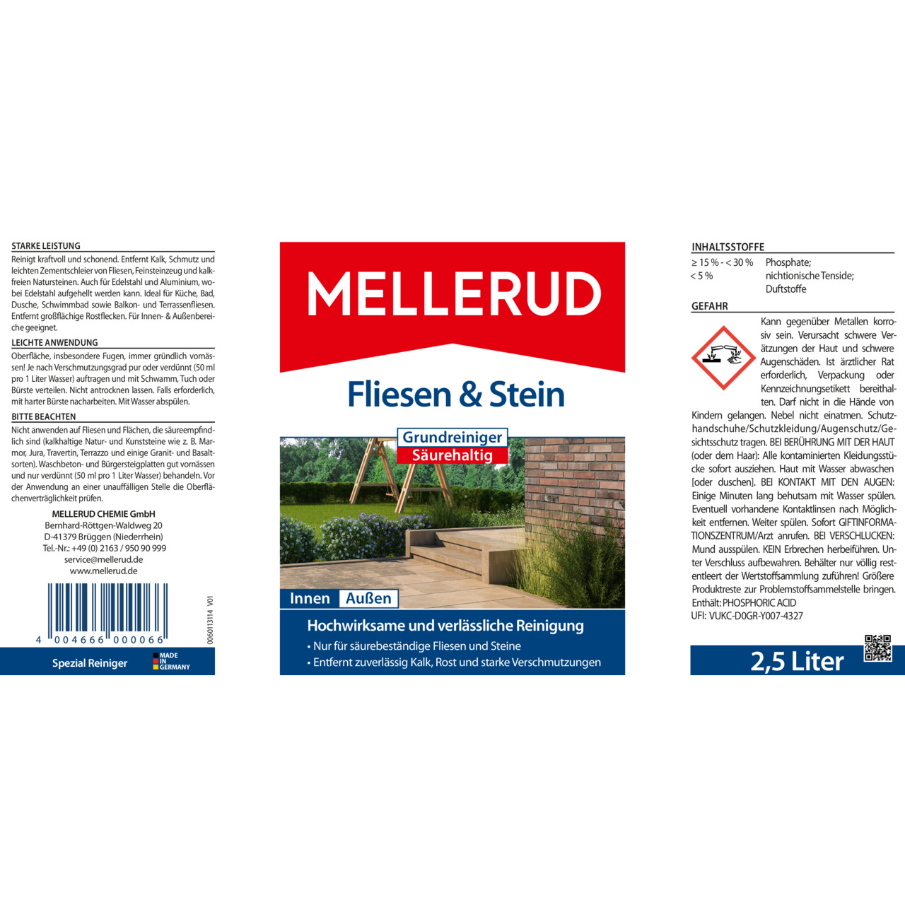 Fliesen & Stein Grundreiniger Säurehaltig 2,5 l