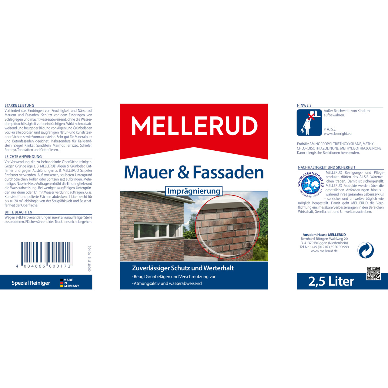 Mauer & Fassaden Imprägnierung 2,5 l