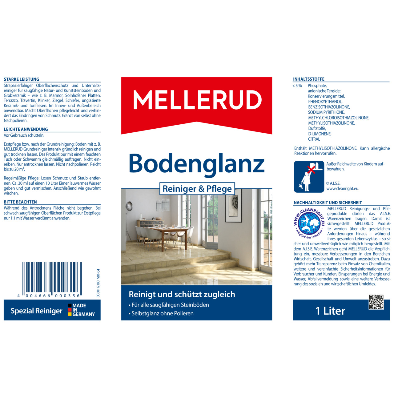 Bodenglanz Reiniger & Pflege 1,0 l