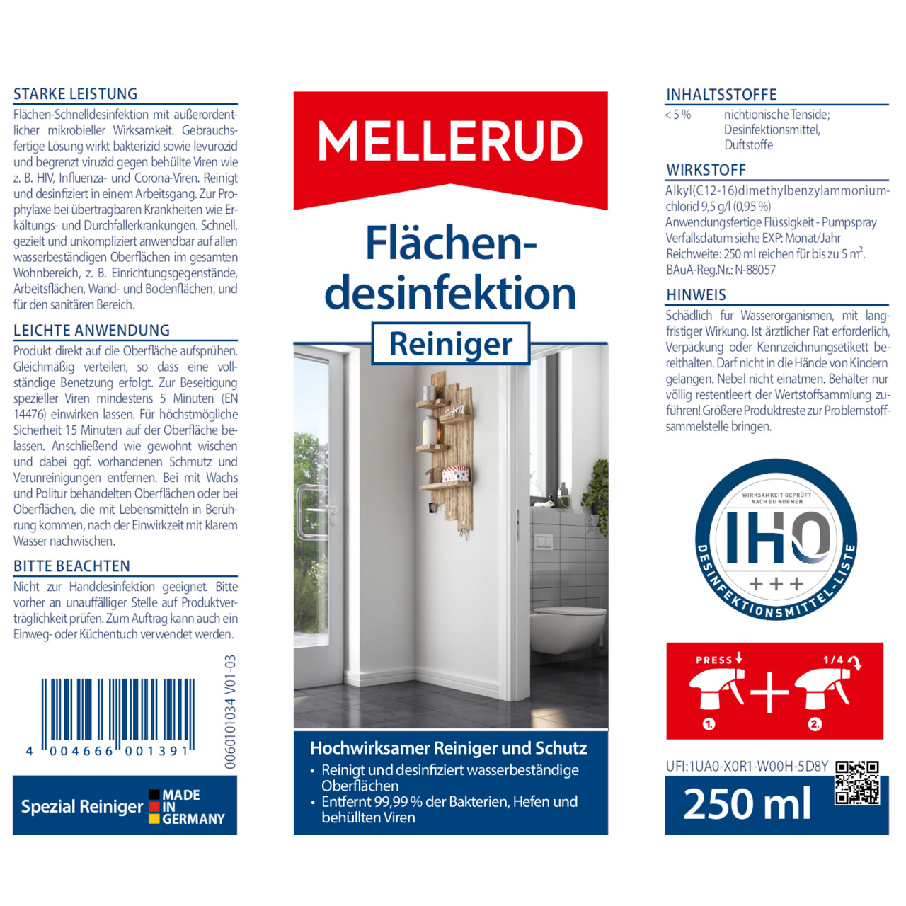 Flächendesinfektion Reiniger Spray 0,25 l