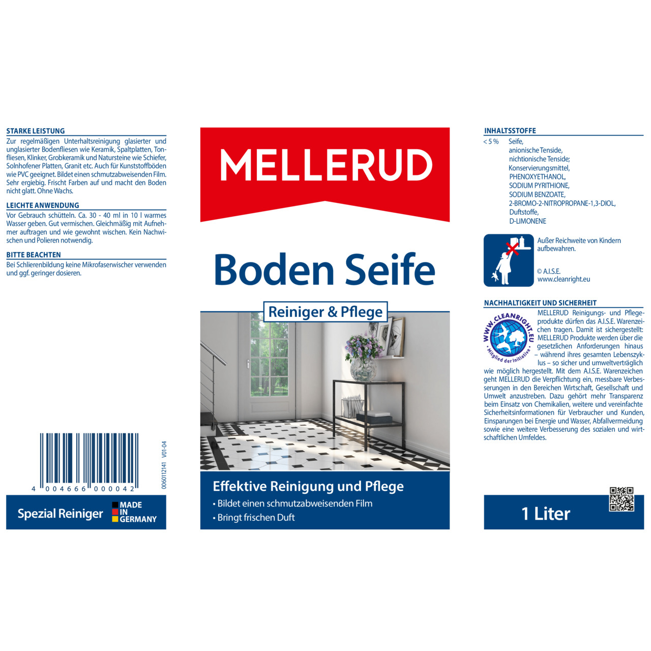 Boden Seife Reiniger & Pflege 1,0 l