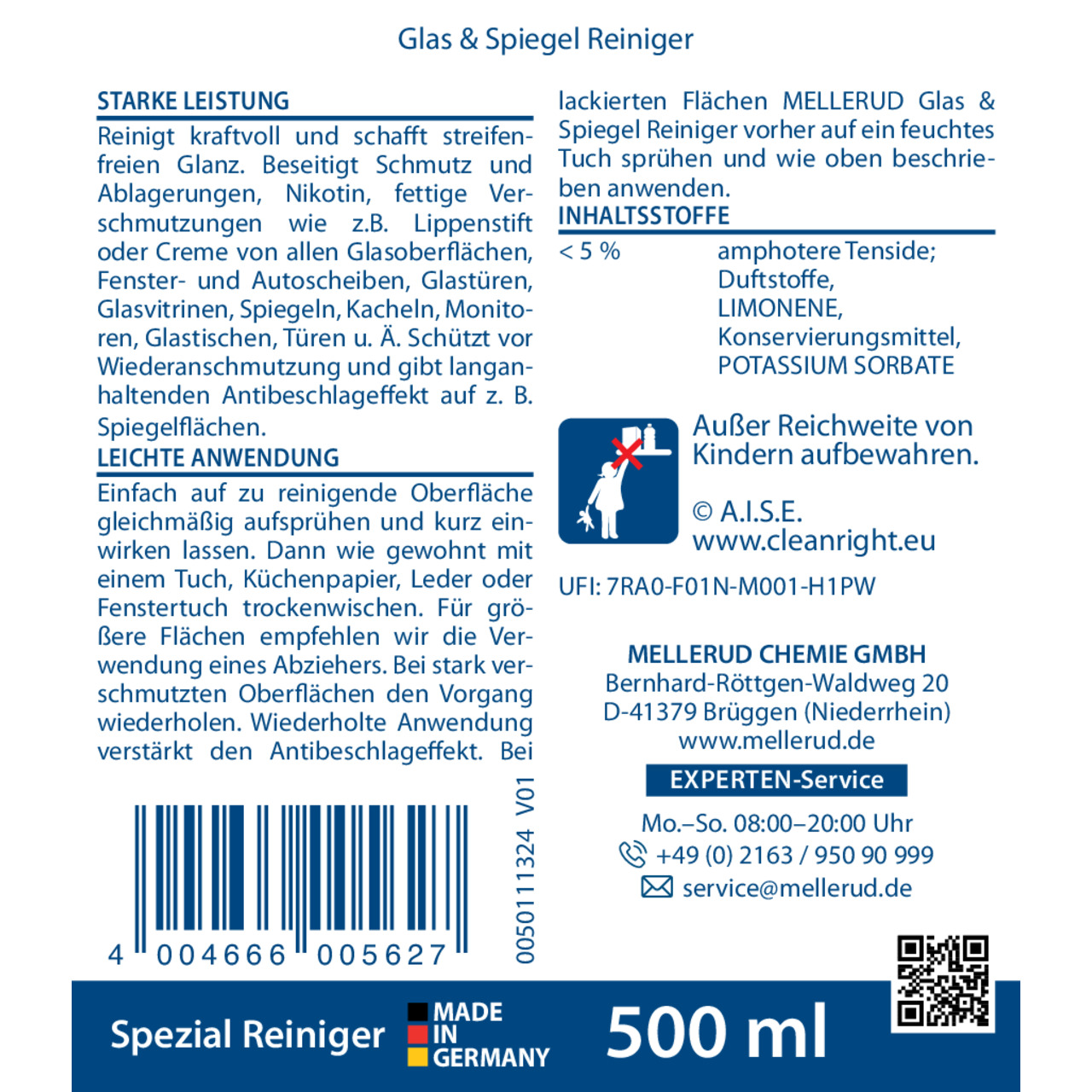 Glas & Spiegel Reiniger 0,5 l