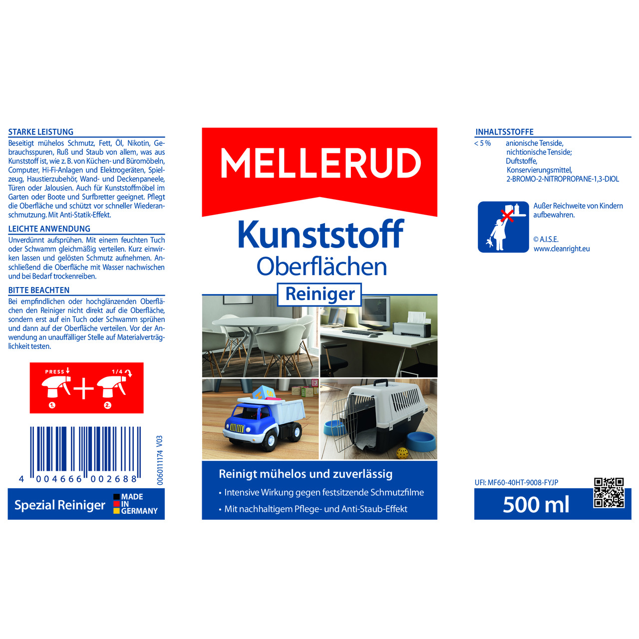 Kunststoff Oberflächen Reiniger 0,5 l