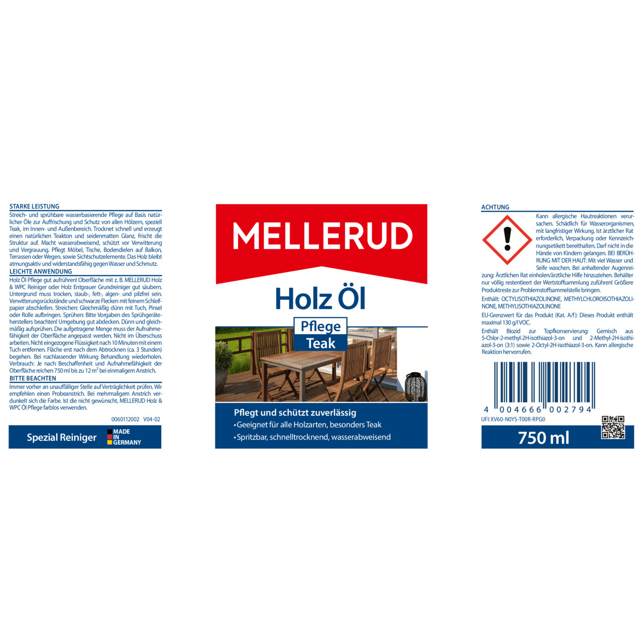 Holz Öl Pflege Teak 0,75 l