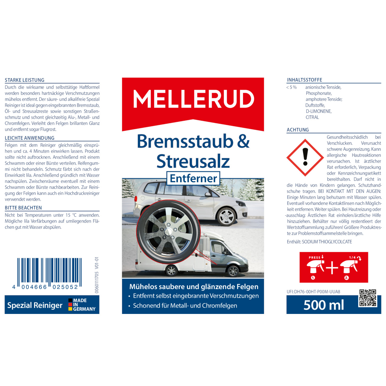 Bremsstaub & Streusalz Entferner 0,5 l