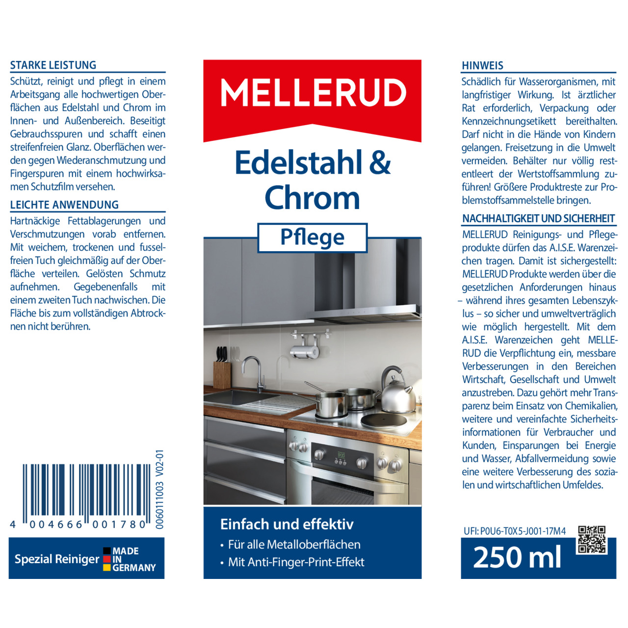 Edelstahl & Chrom Pflege 0,25 l