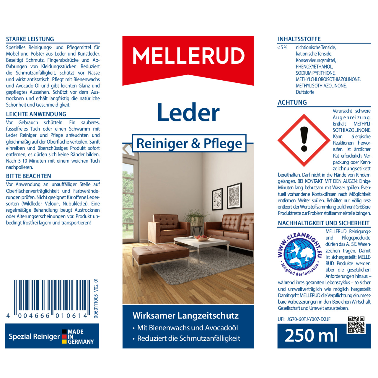 Leder Reiniger & Pflege 0,25 l