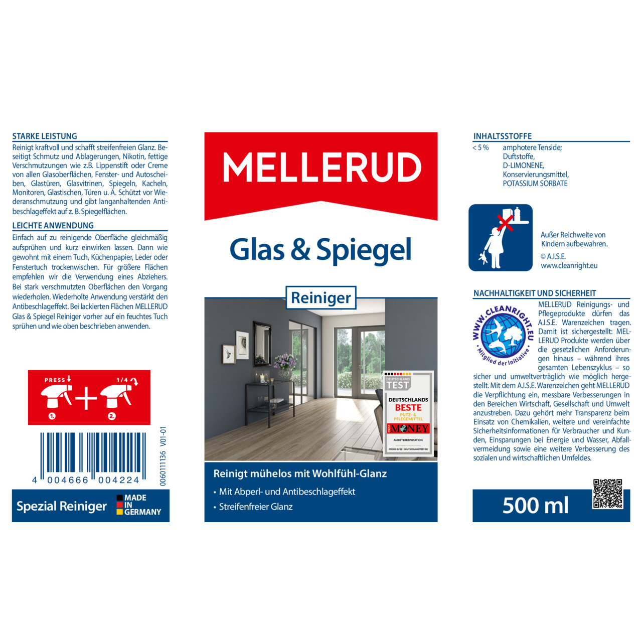 Glas & Spiegel Reiniger 0,5 l