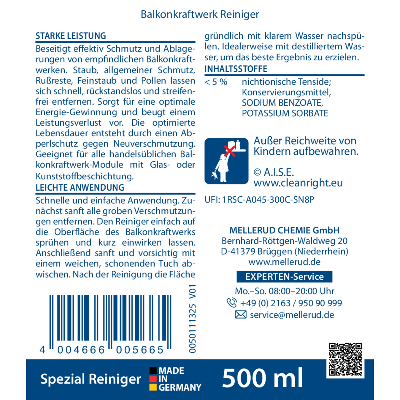 Balkonkraftwerk Reiniger 0,5 l