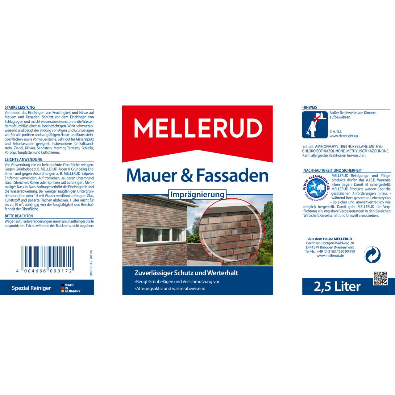 Mauer & Fassaden Imprägnierung 2,5 l