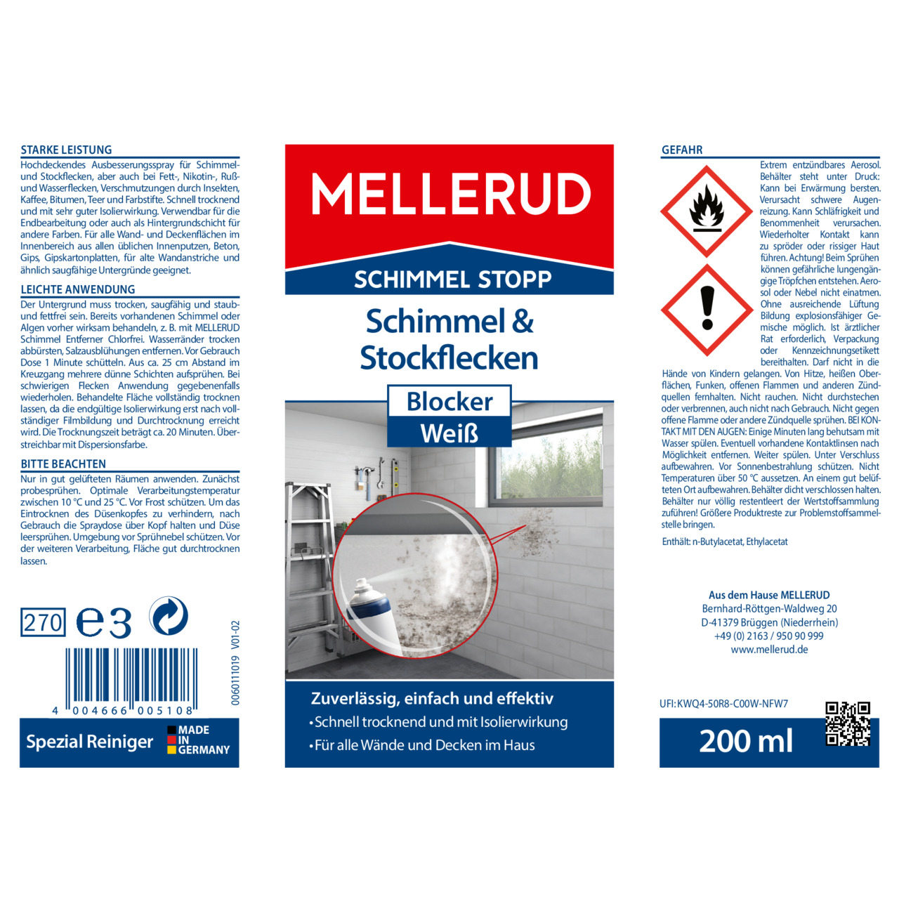 Schimmel & Stockflecken Blocker Weiß 0,2 l