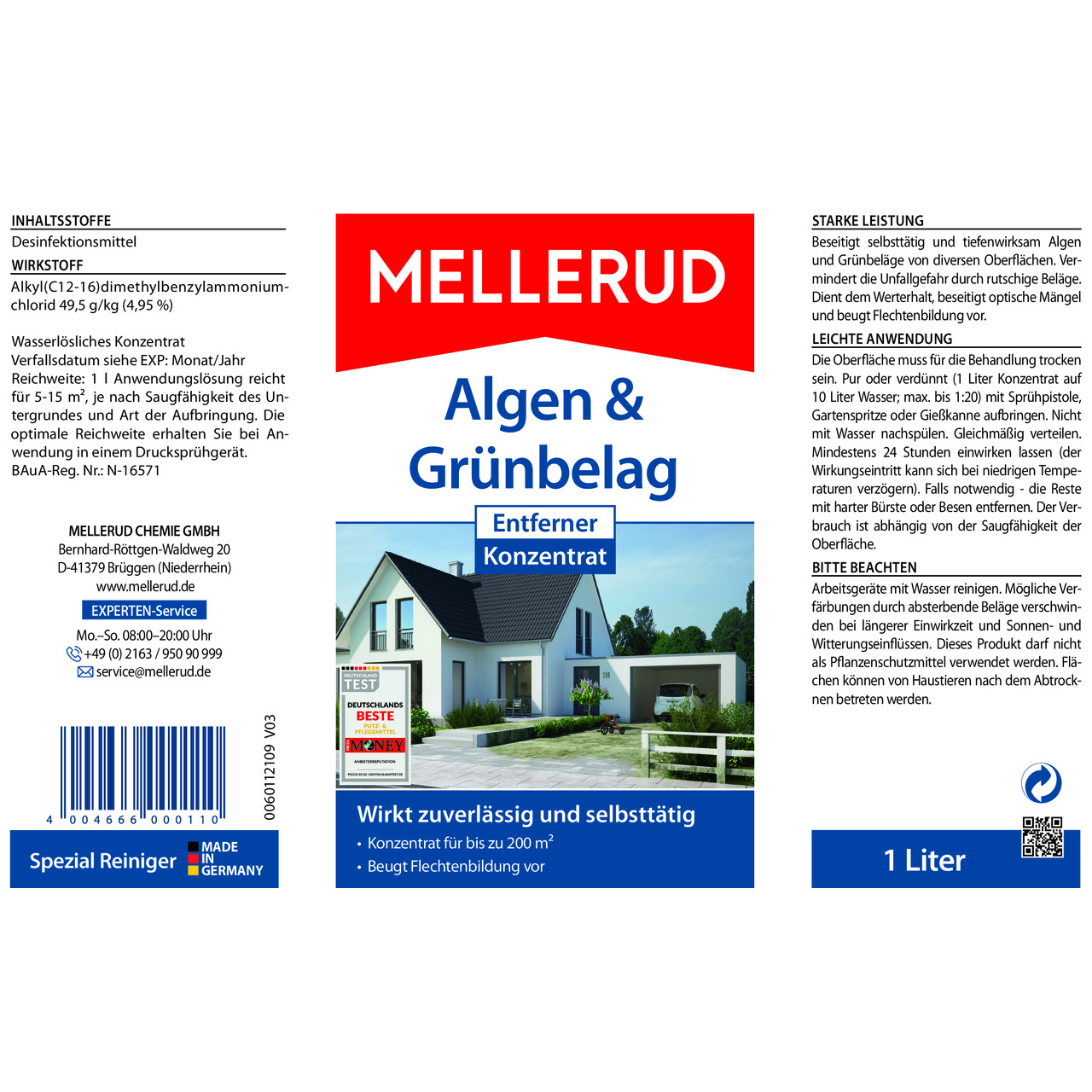 Algen & Grünbelag Entferner Konzentrat 1,0 l