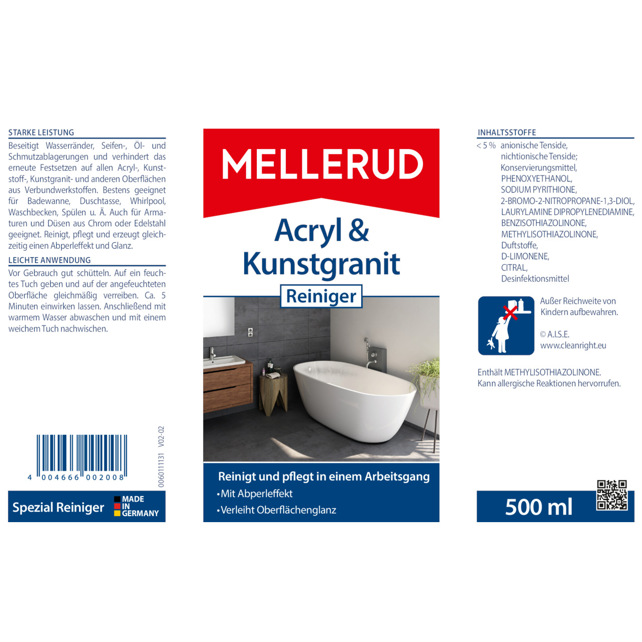 Acryl & Kunstgranit Reiniger 0,5 l