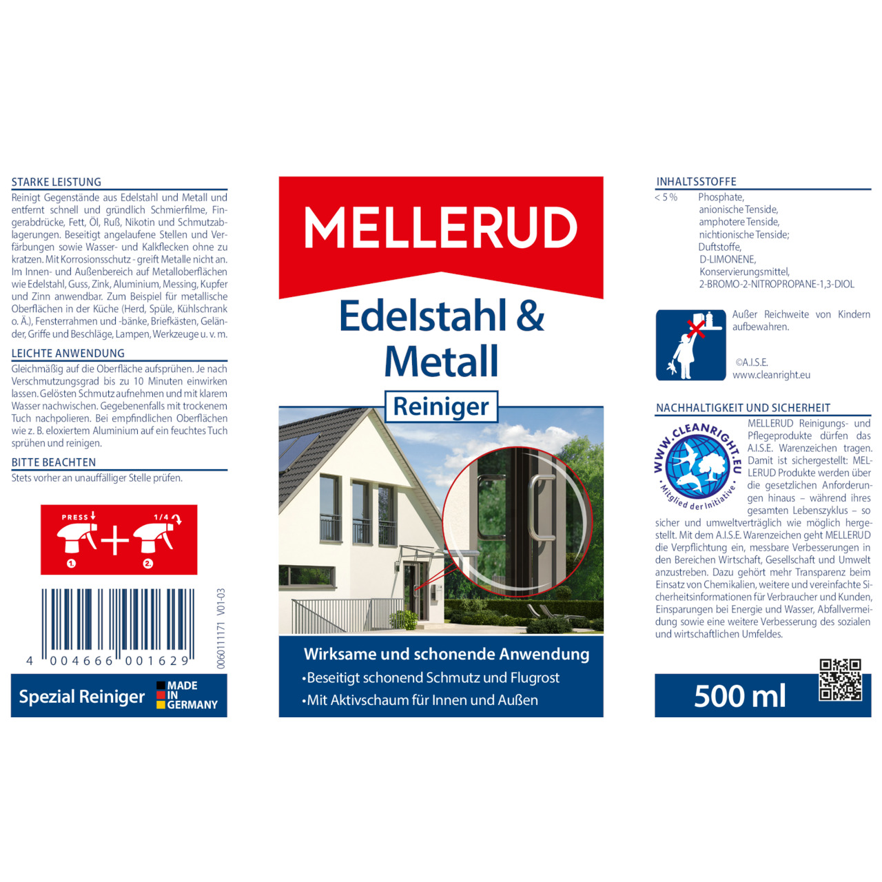 Edelstahl & Metall Reiniger 0,5 l