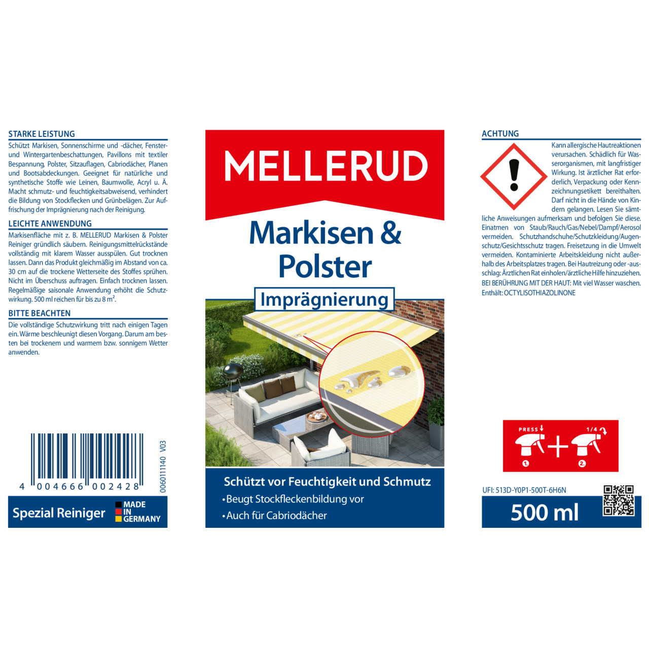 Markisen & Polster Imprägnierung 0,5 l