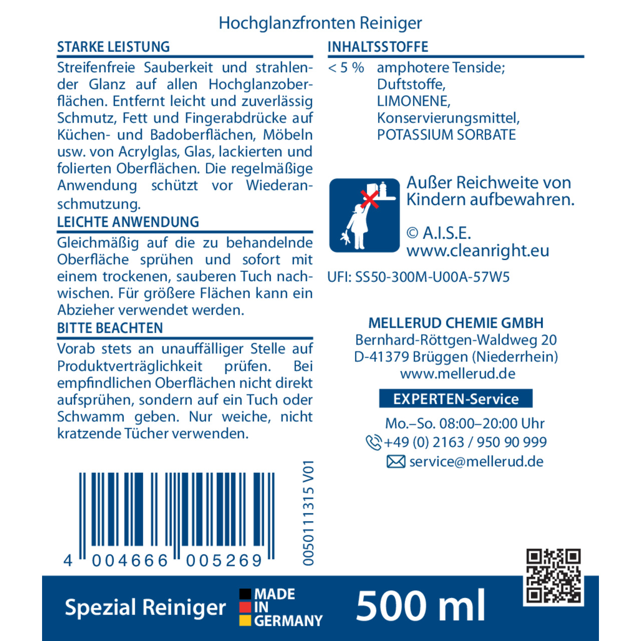 Hochglanzfronten Reiniger 0,5 l