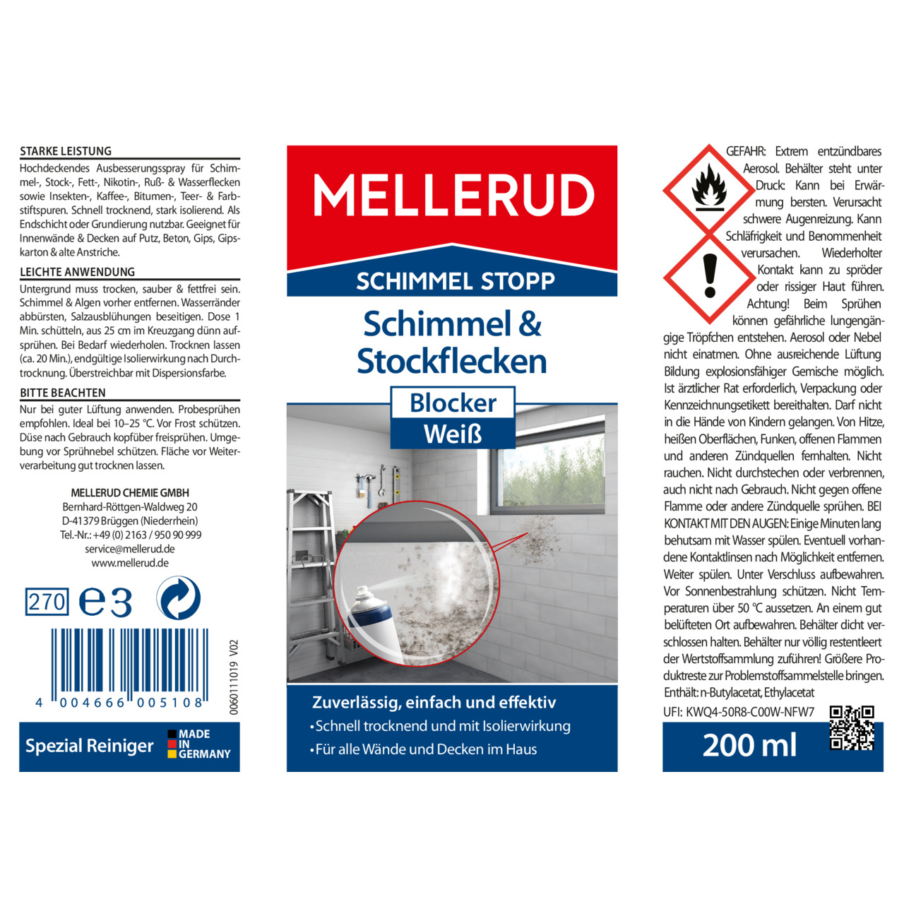 Schimmel & Stockflecken Blocker Weiß 0,2 l