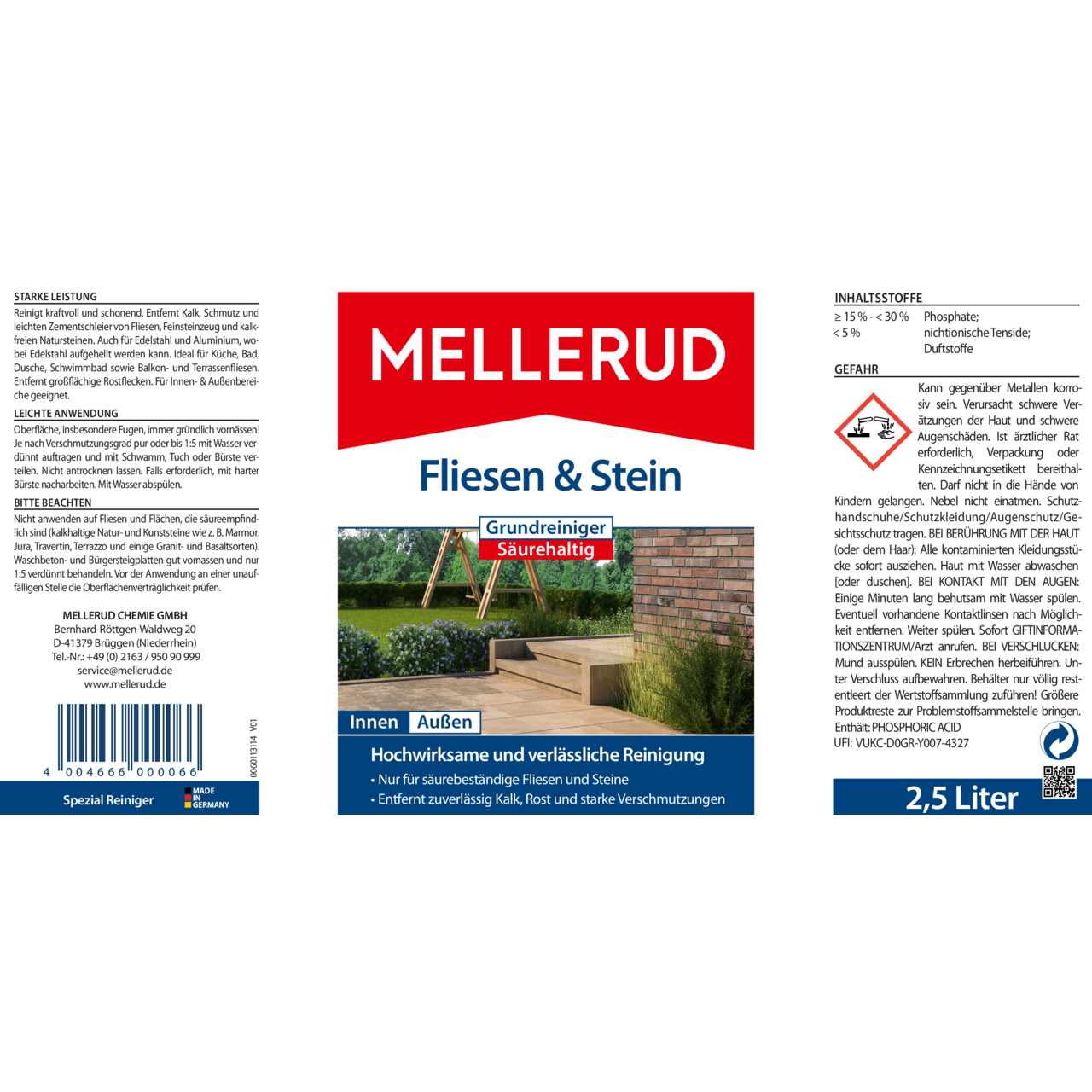 Fliesen & Stein Grundreiniger Säurehaltig 2,5 l