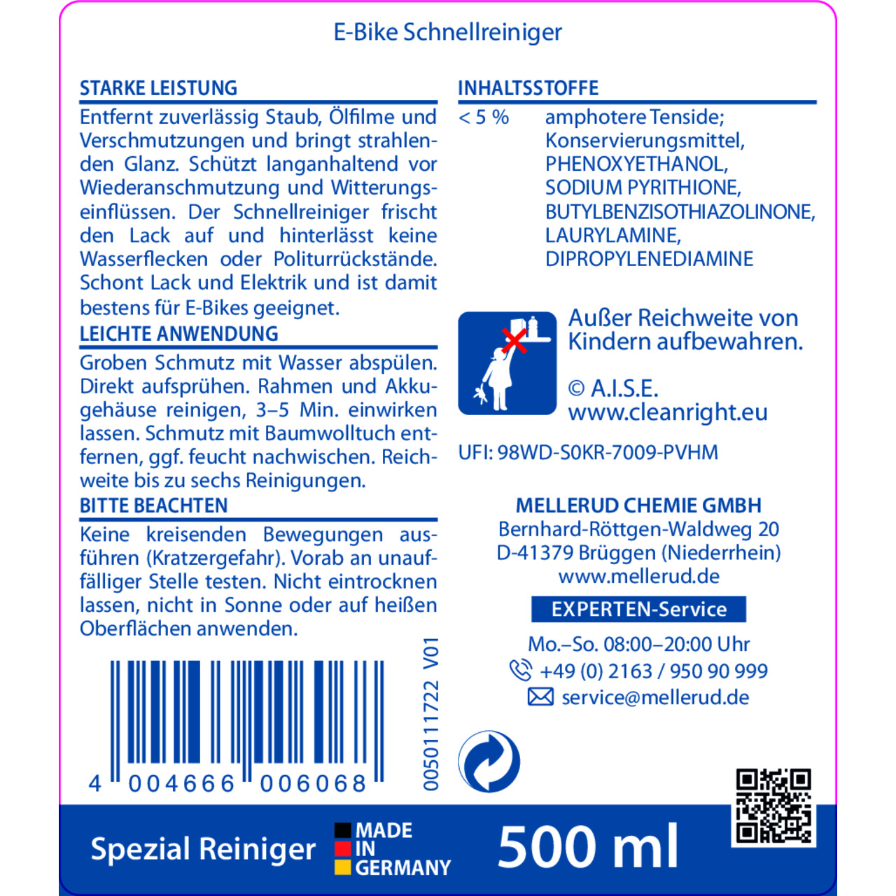 E-Bike Schnellreiniger 0,5 l